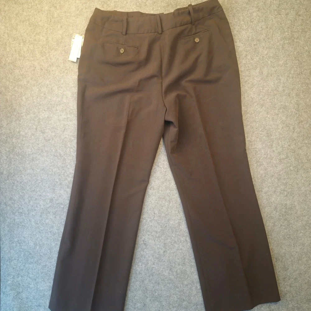 Larry Levine Petite Brown Straight Leg Dress Pants Womens 16P NWT Office Career